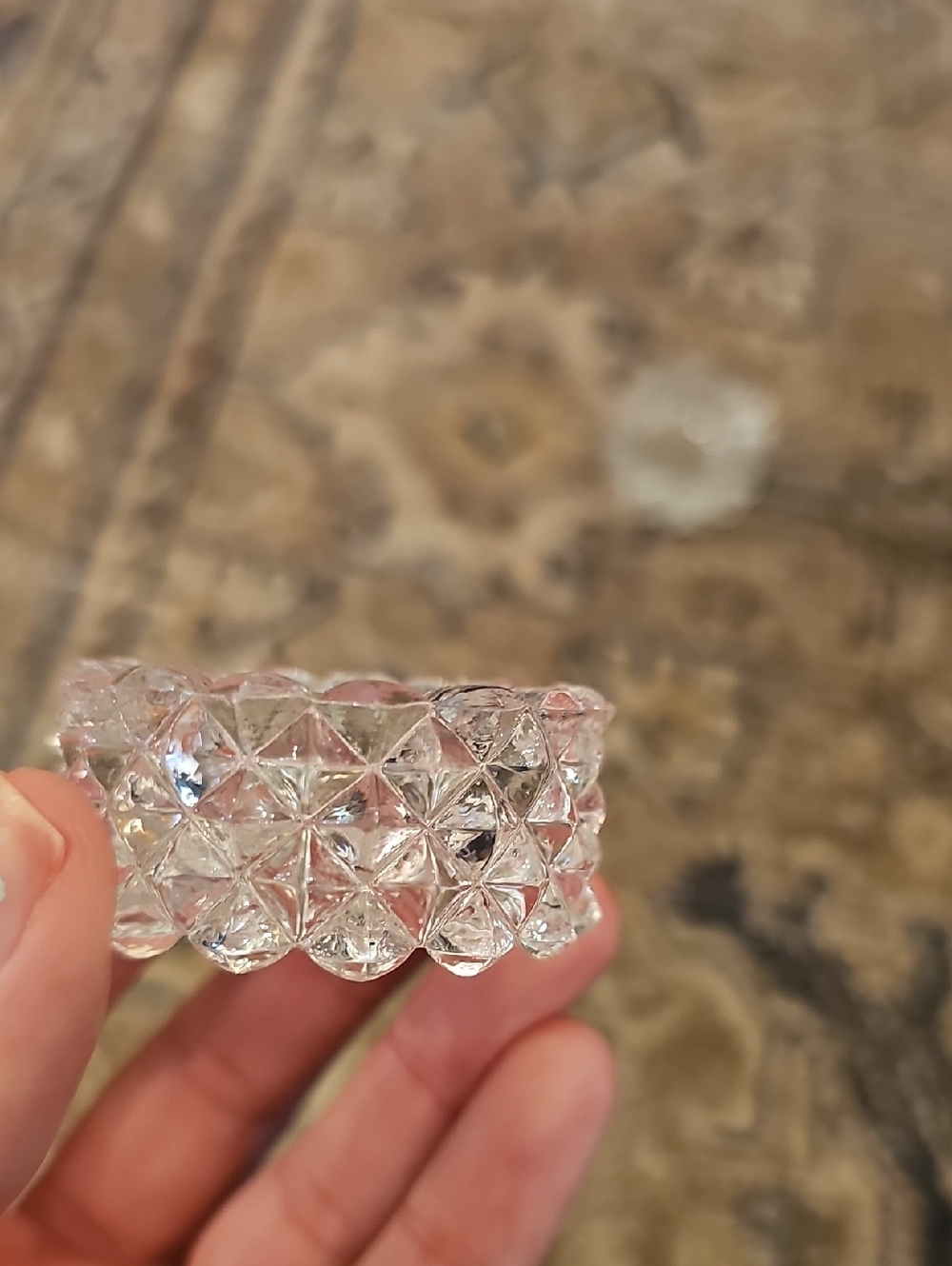 SALE! EAPG Salt Dip (CELLAR) Set With Diamond Point Pattern - Picture 4 of 10